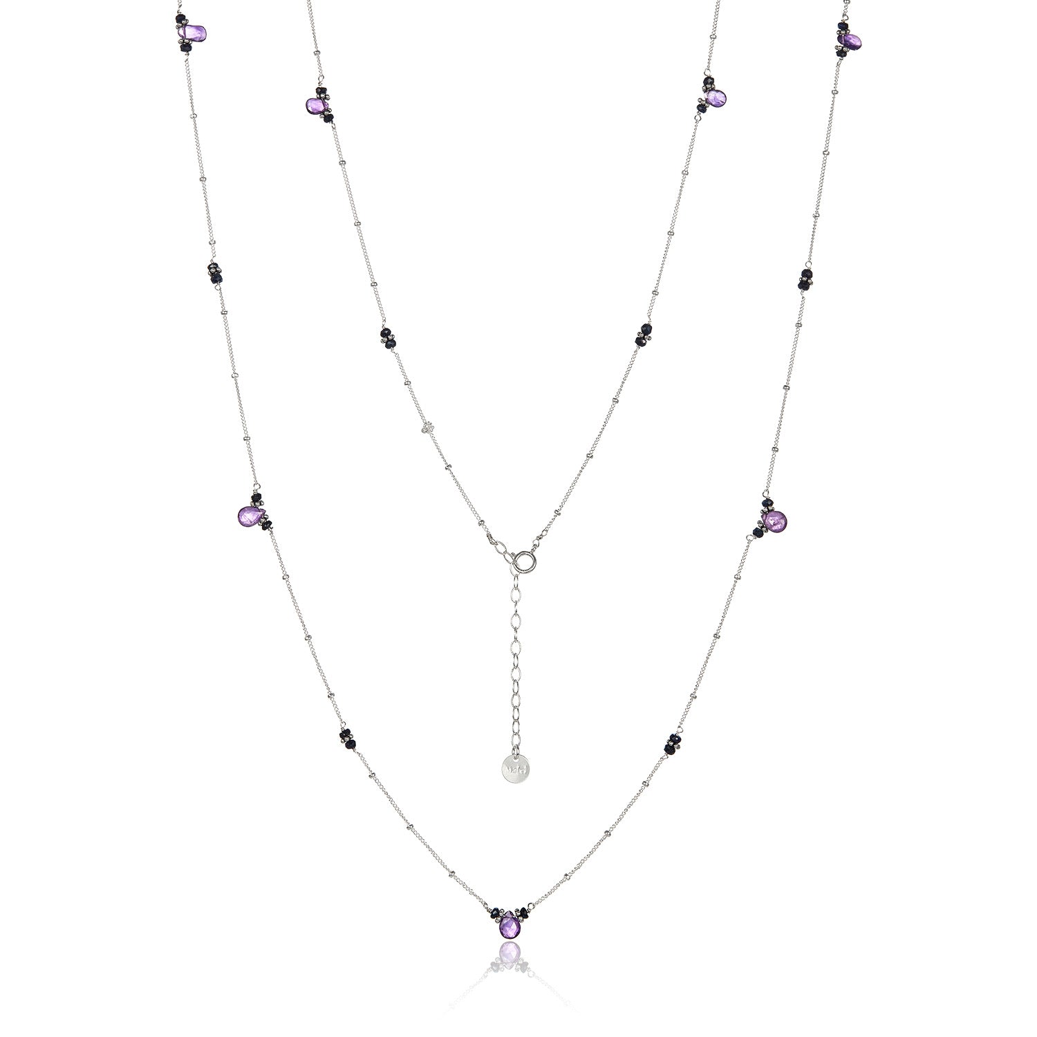 Flapper Chic Silver Necklace - Amethyst