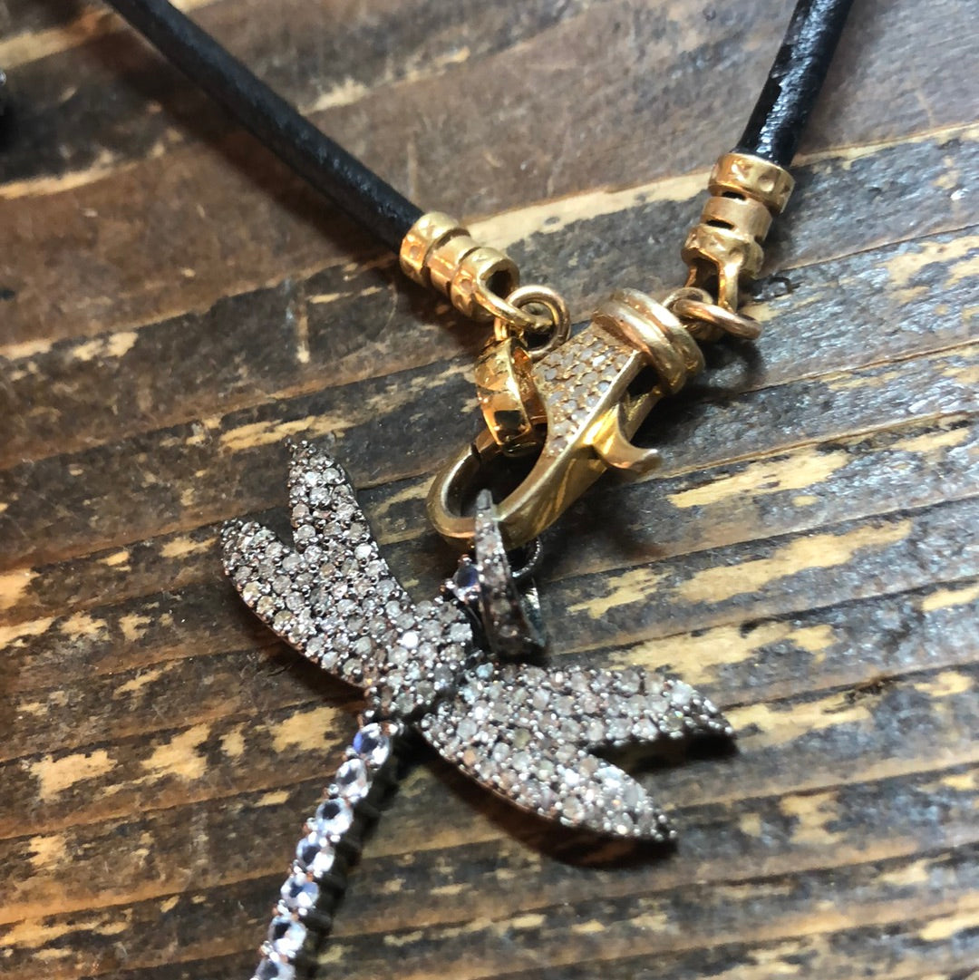 Pave diamond butterfly necklace