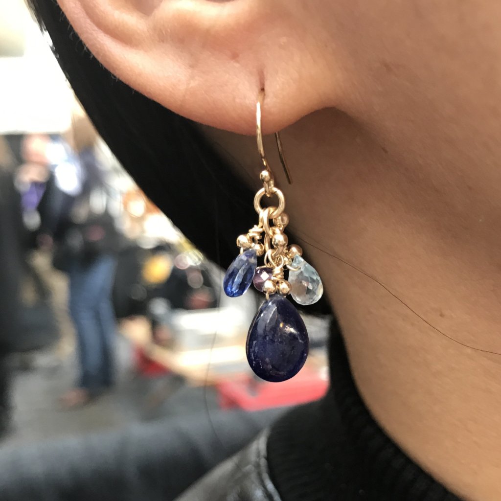 Blue Moon Druzy Earrings Black Druzy by Mabel Chong | Unique Handmade Earrings | Fine Jewelry for Women