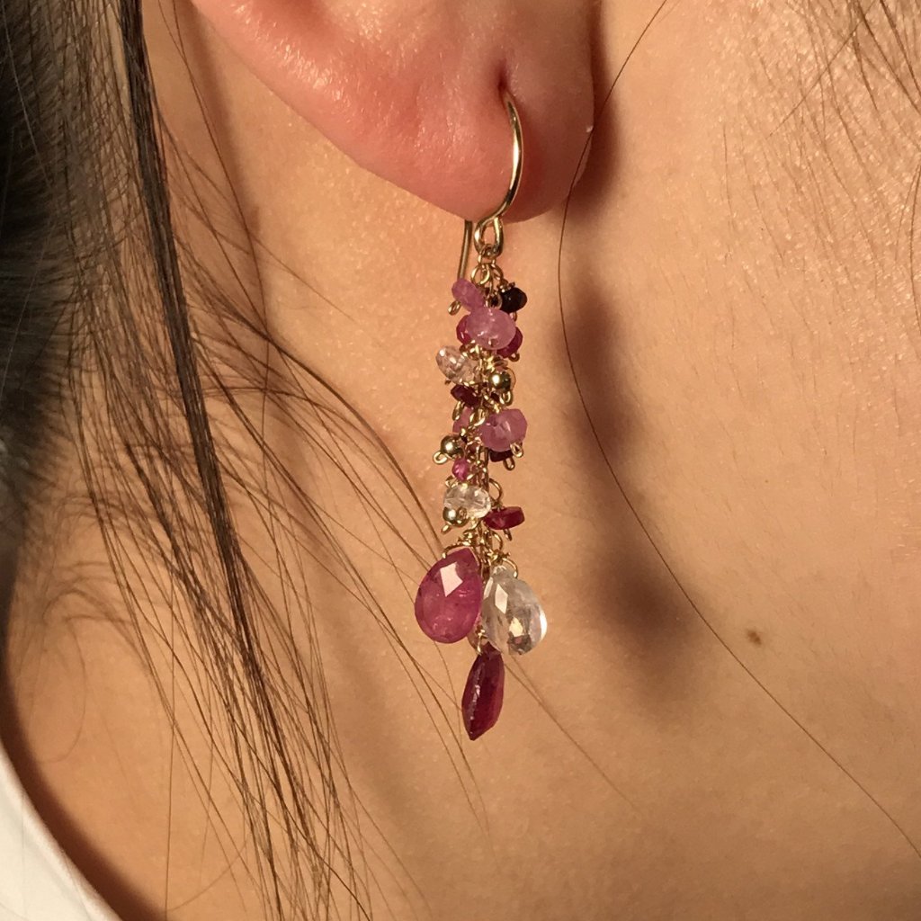 Long Petite Cluster Earrings