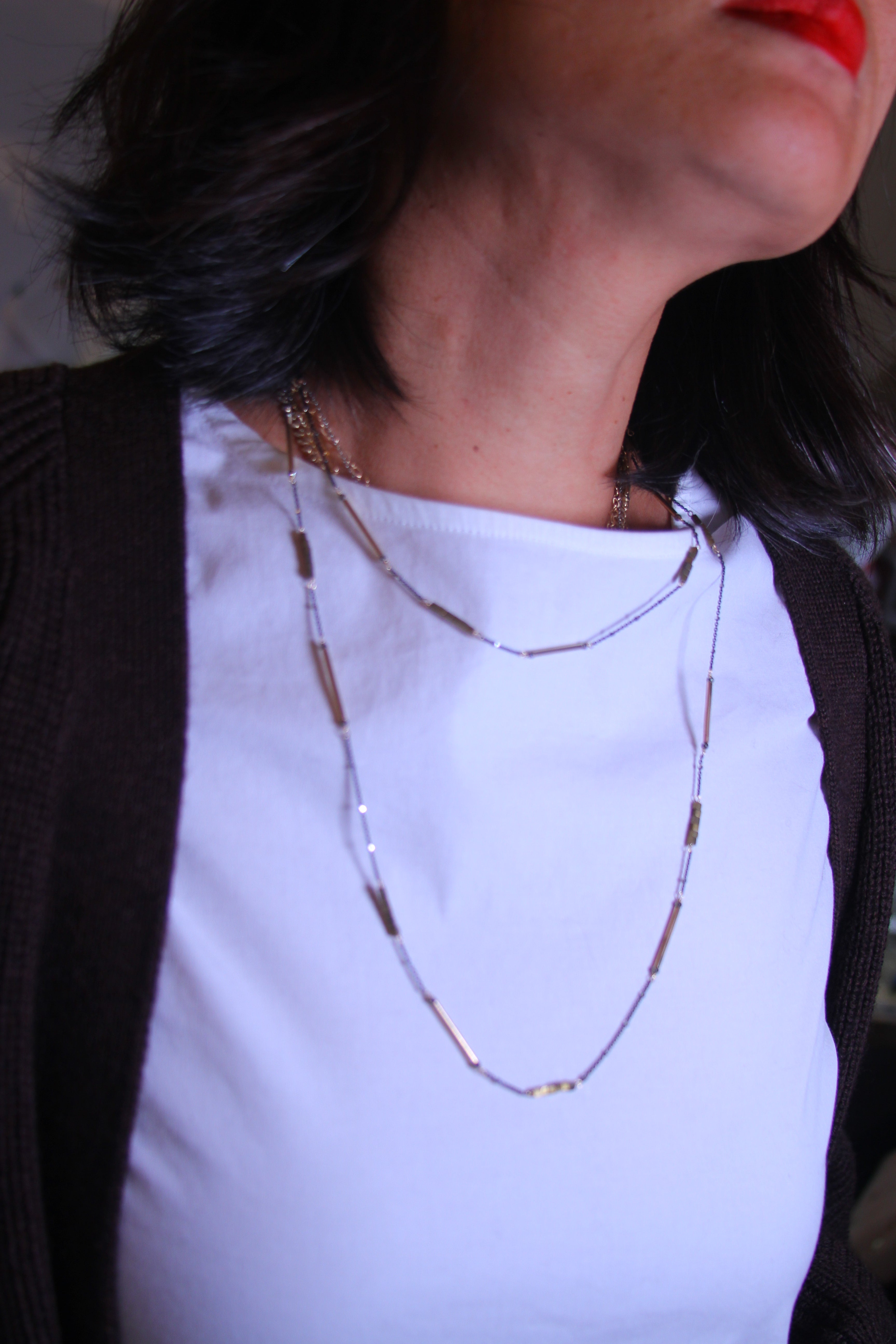 Pyrite Tube Necklace