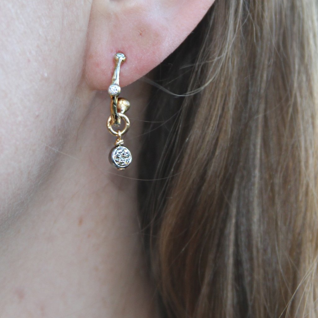 Bamboo Pave Drop Earrings
