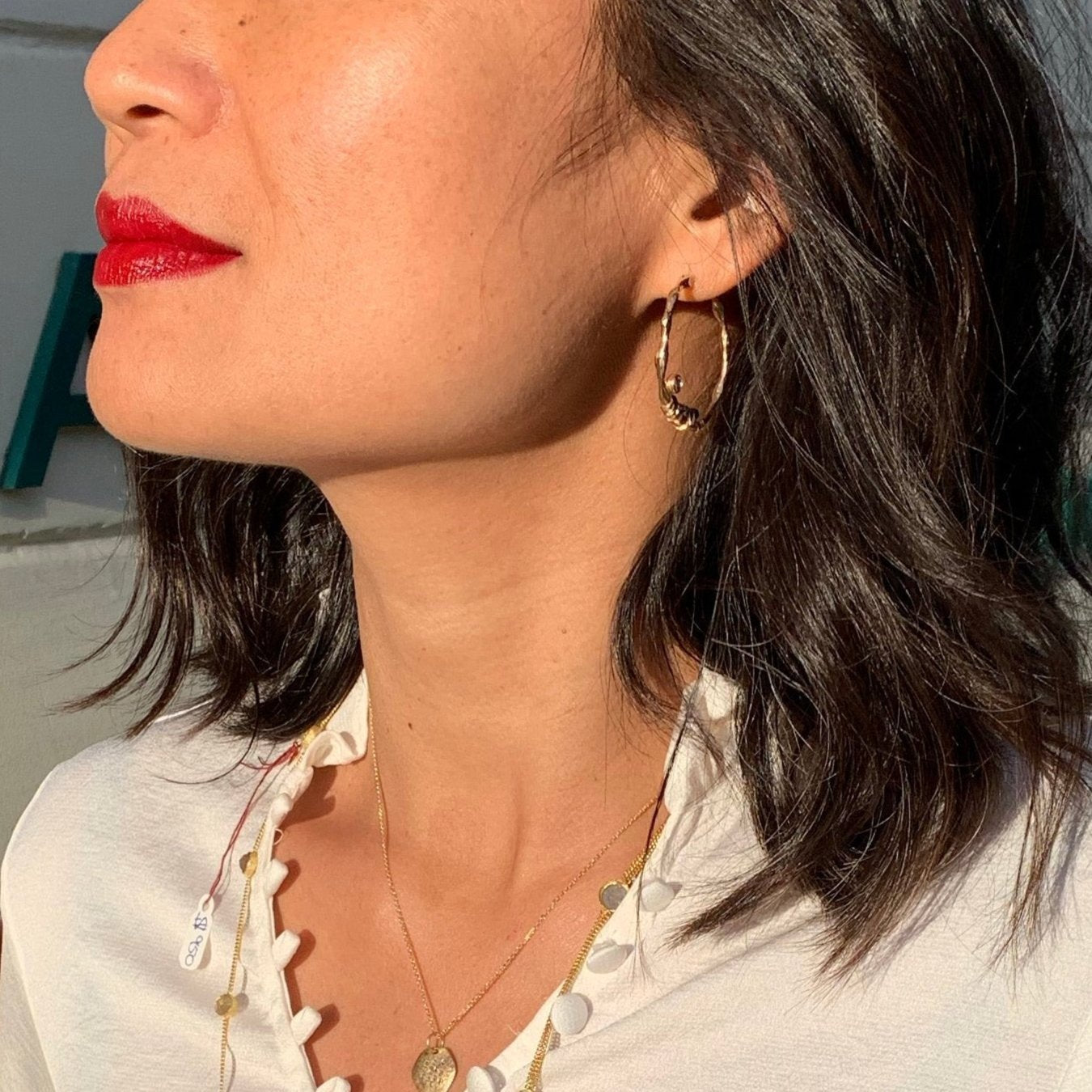 Bamboo Hoops With Diamonds