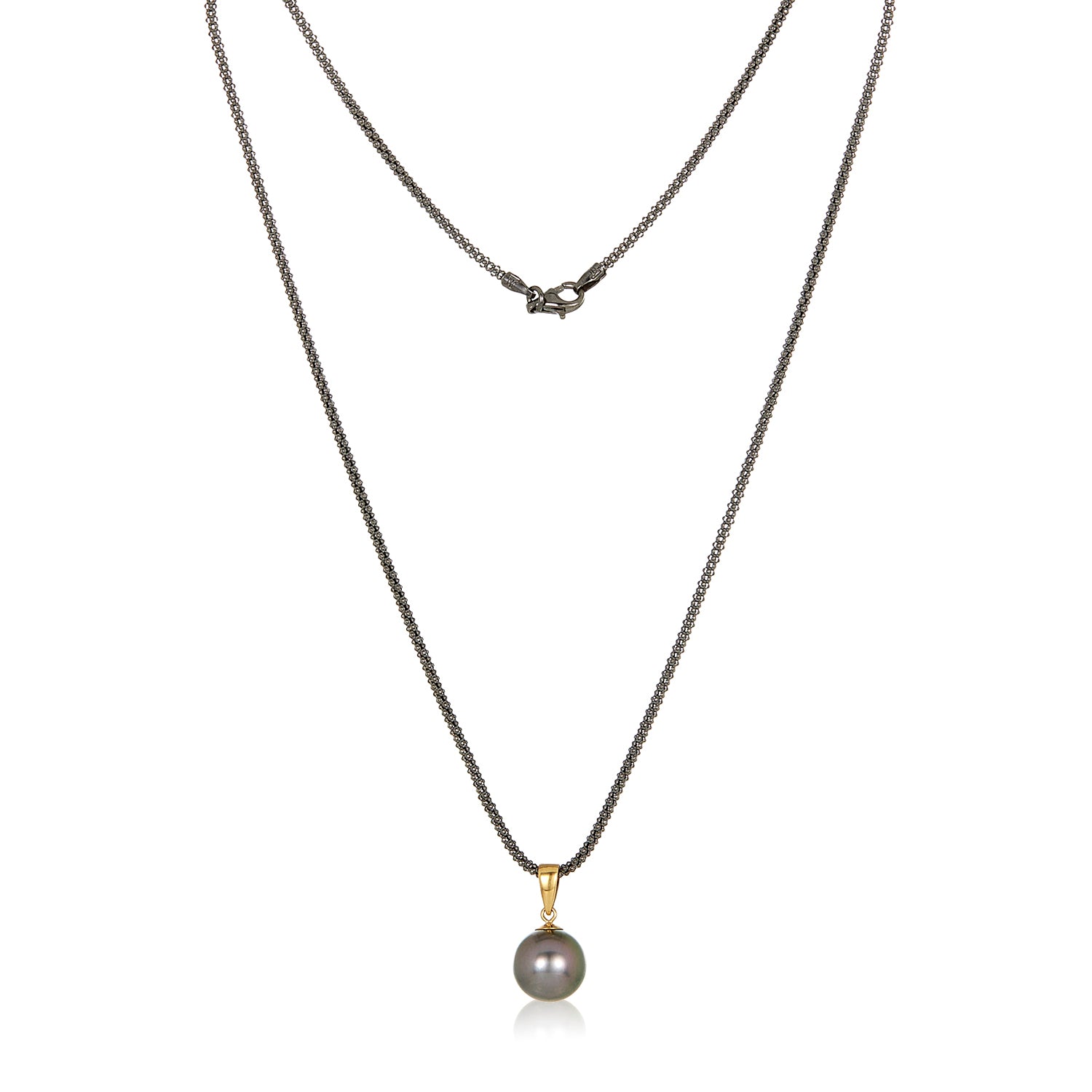Tahitian Grey Pearl Silver Necklace
