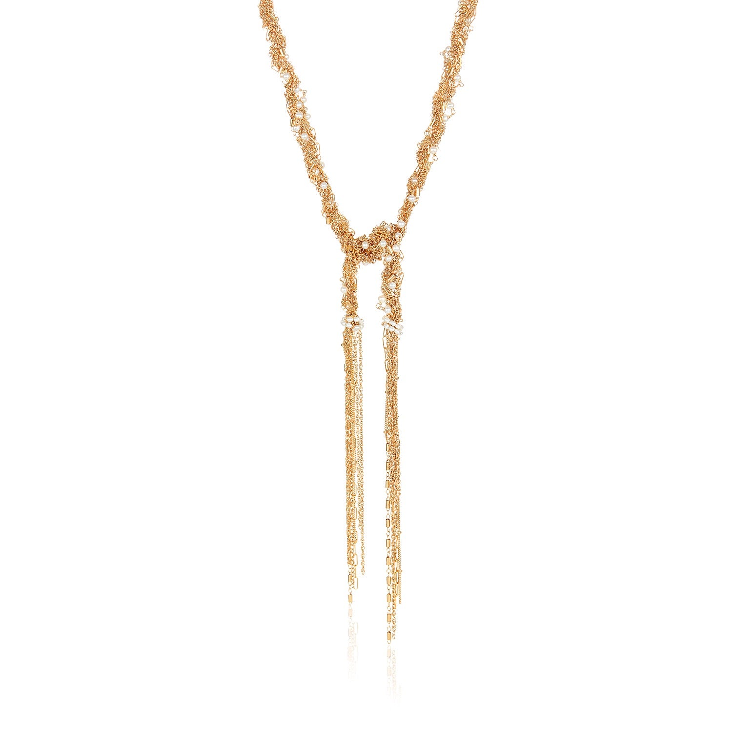 Wrap Tassel Necklace with Pearls
