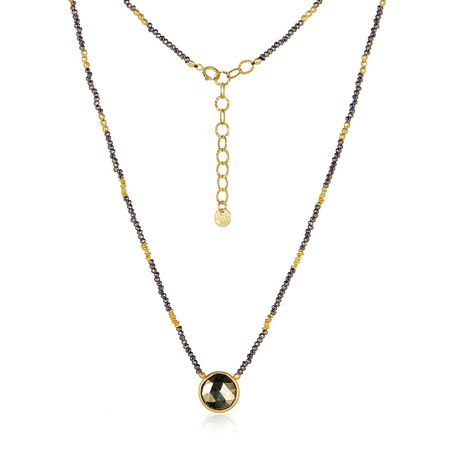 Center Gem Dainty Beads Necklace