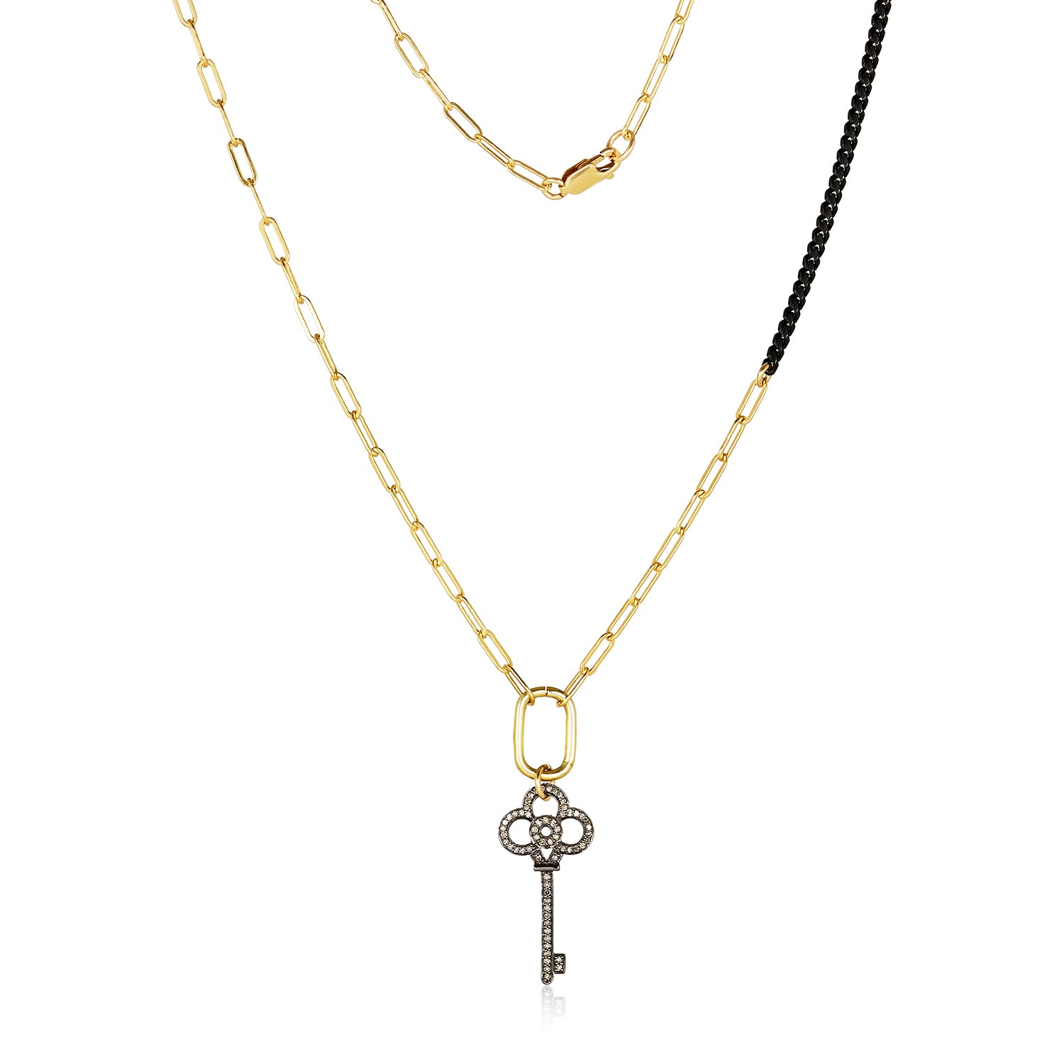 Pave Diamond Key Necklace