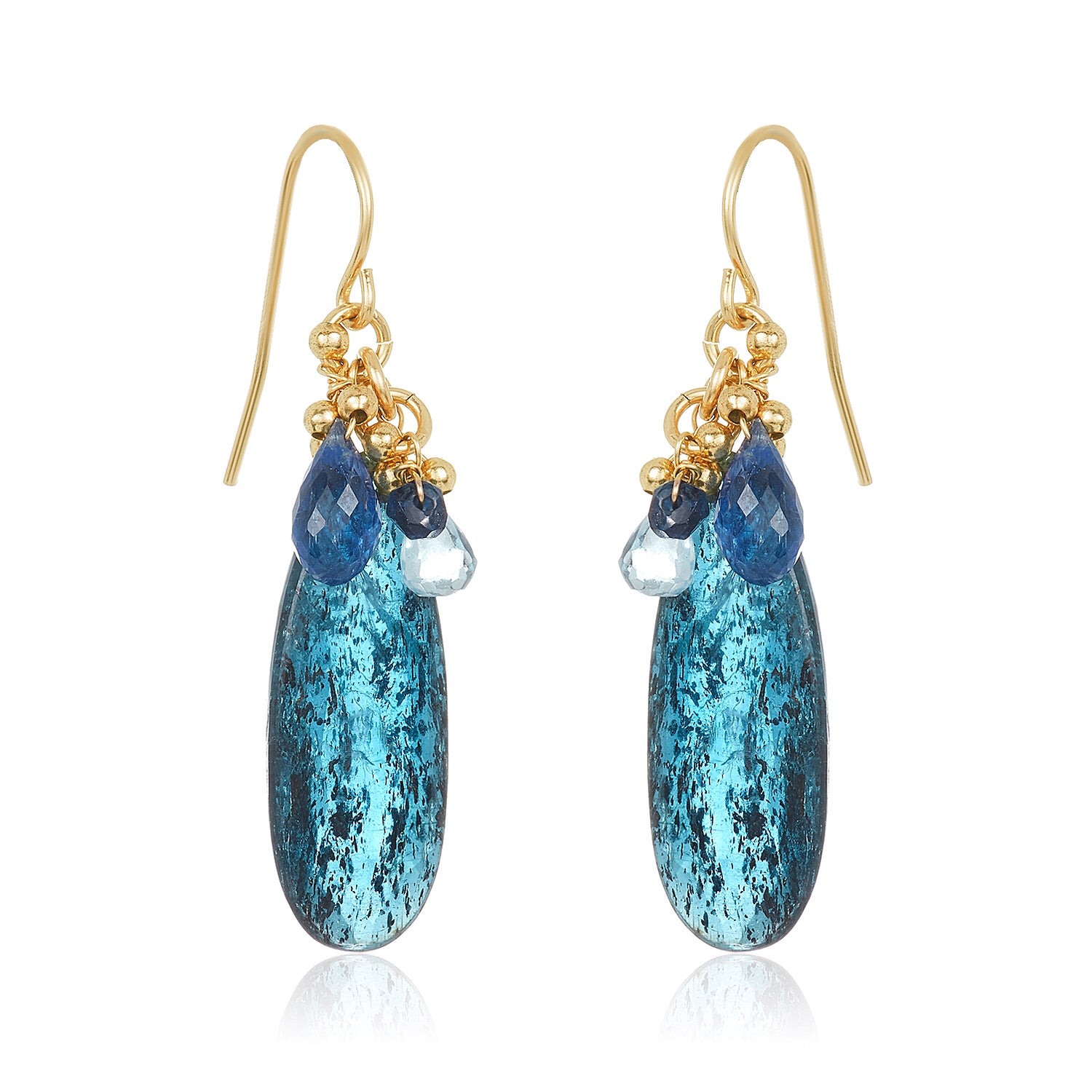 Kyanite Long Pear Earrings