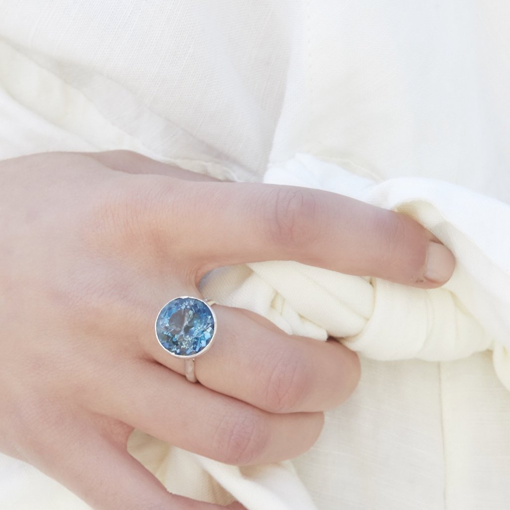 London Blue Bezel Ring