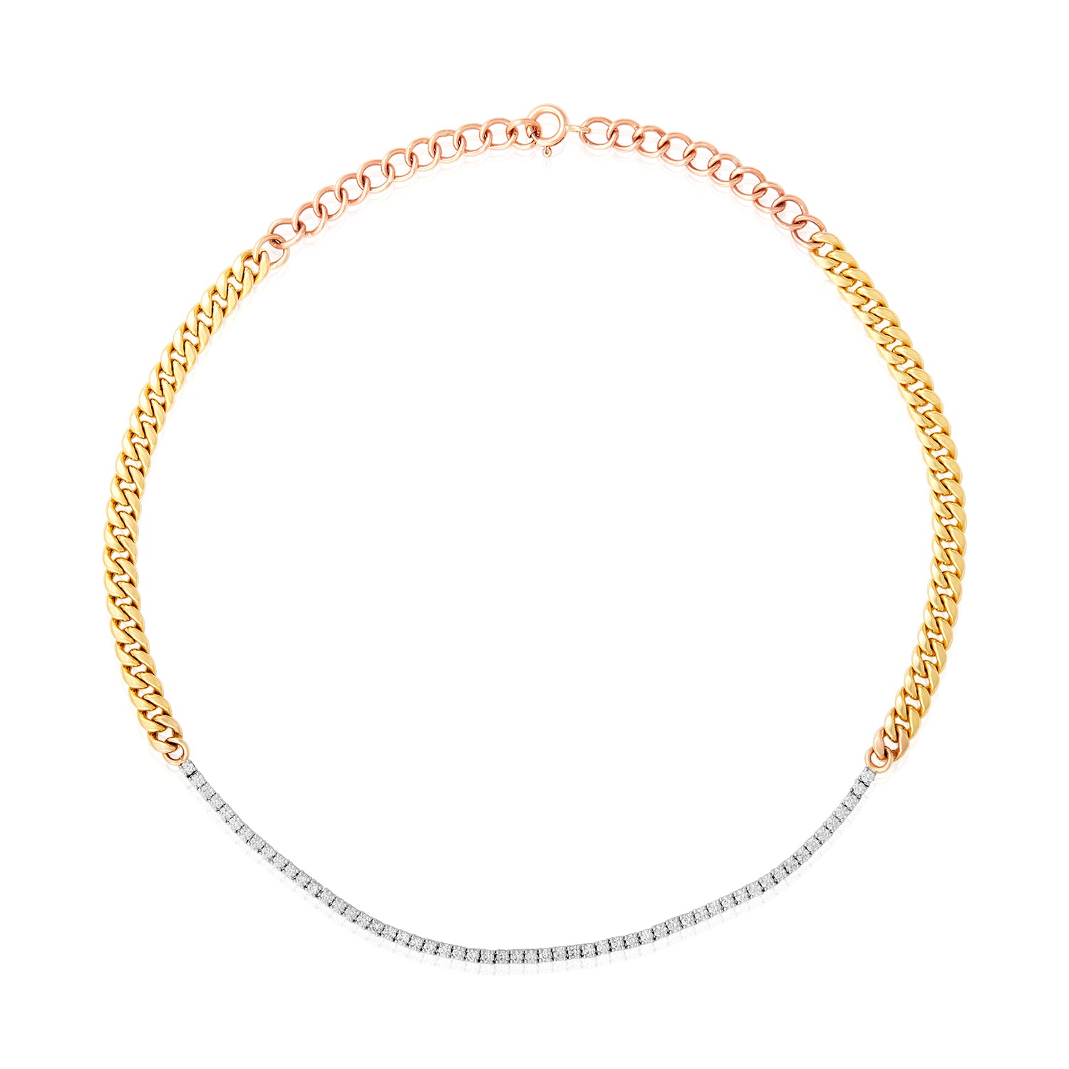 Half Tennis Diamond Necklace