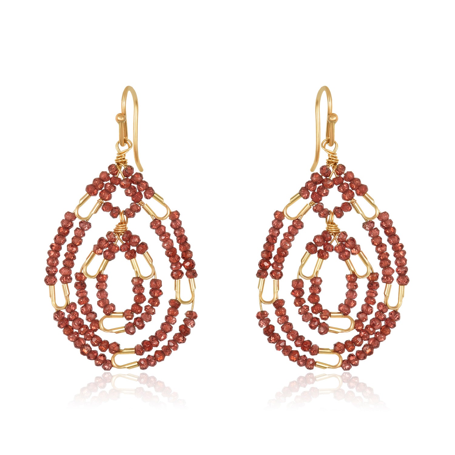 Cream and Sugar Earrings-Garnet