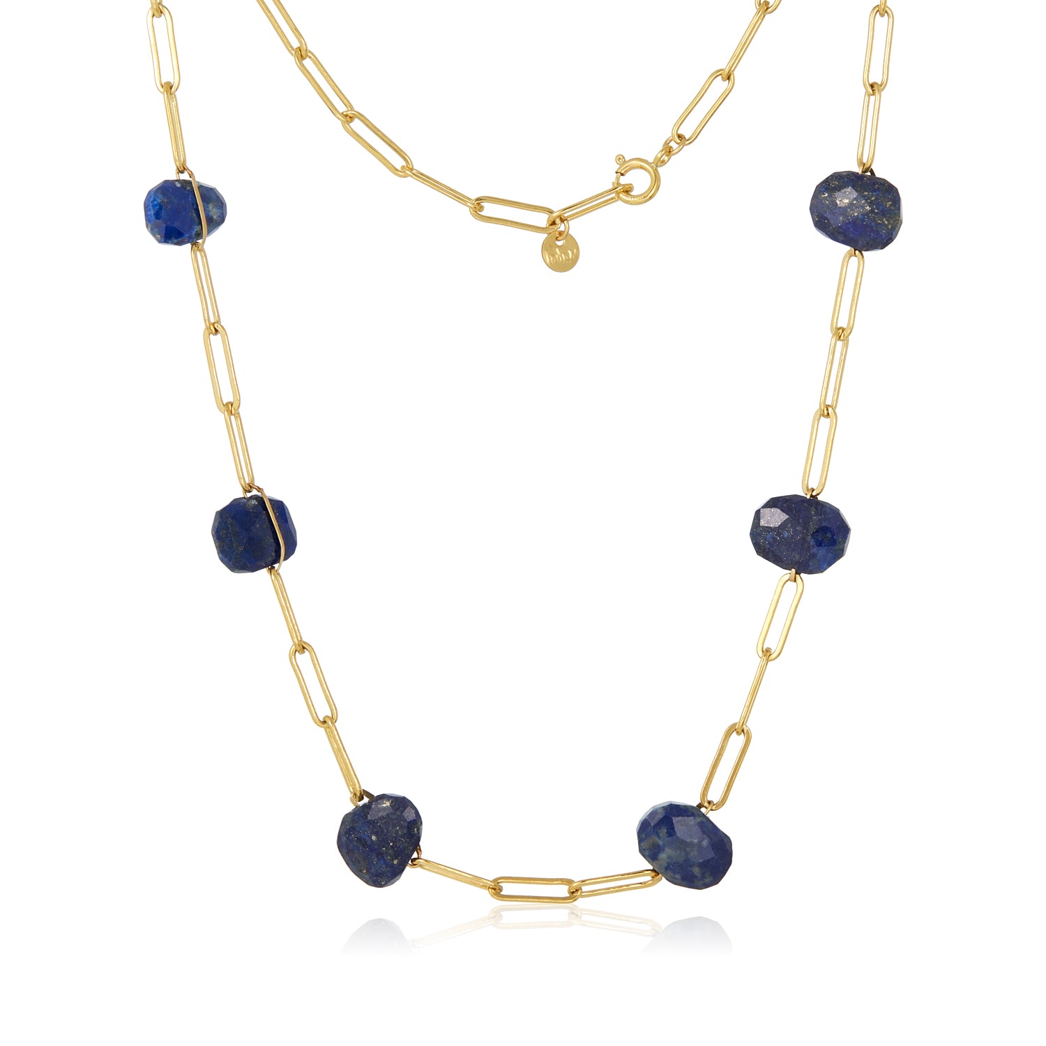 Lapis Wired Paperclip Necklace