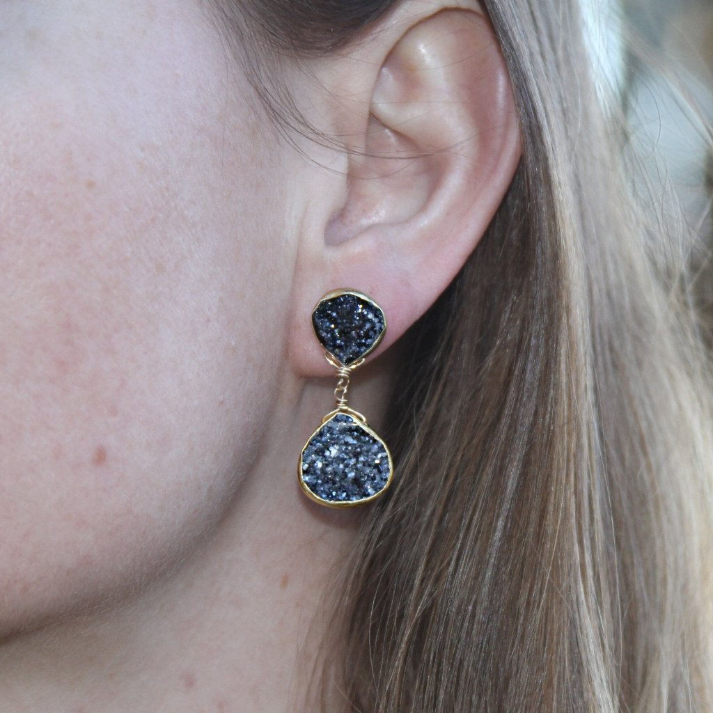Druzy Droplet Earrings