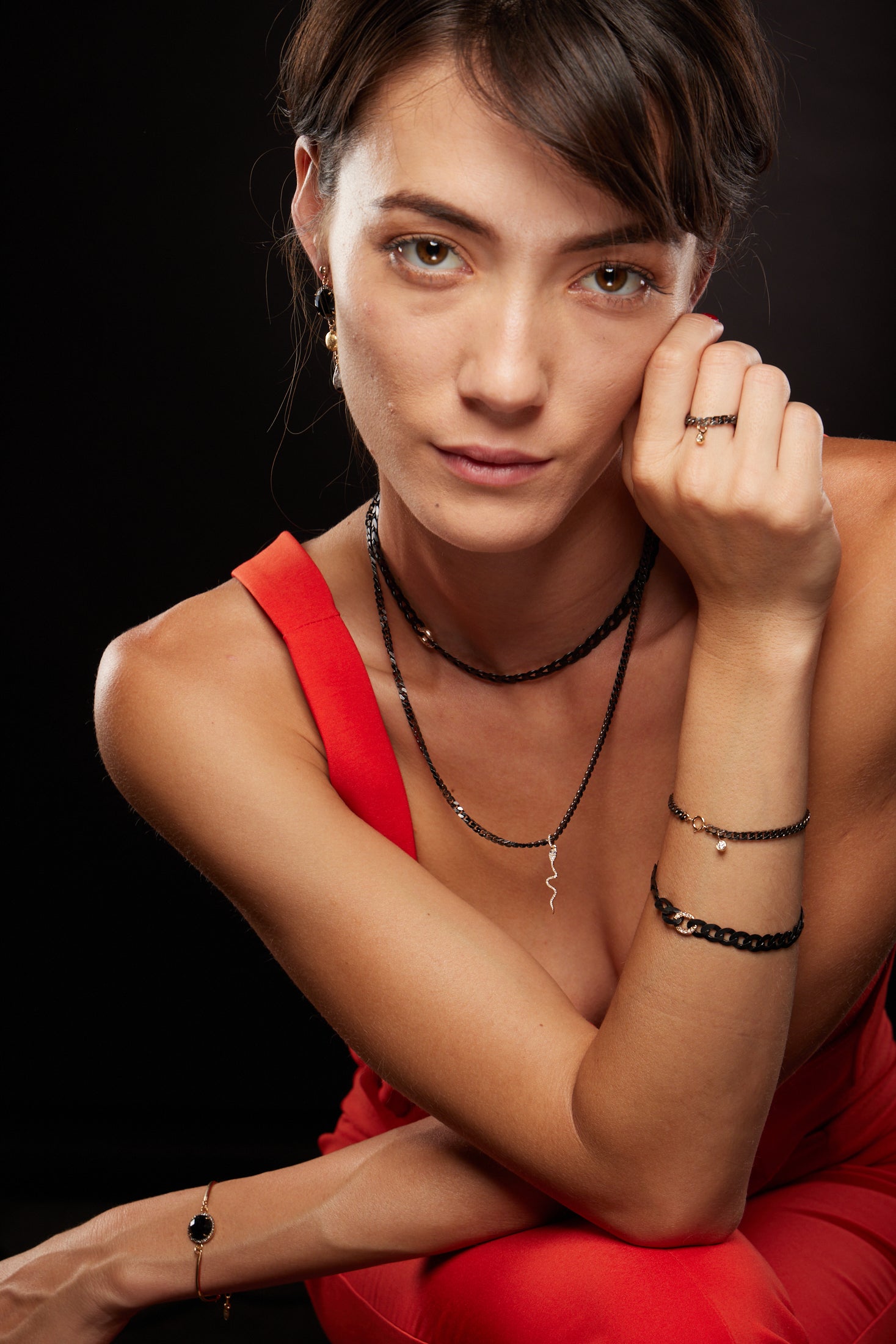 Cable Curb Chain Diamond Ring