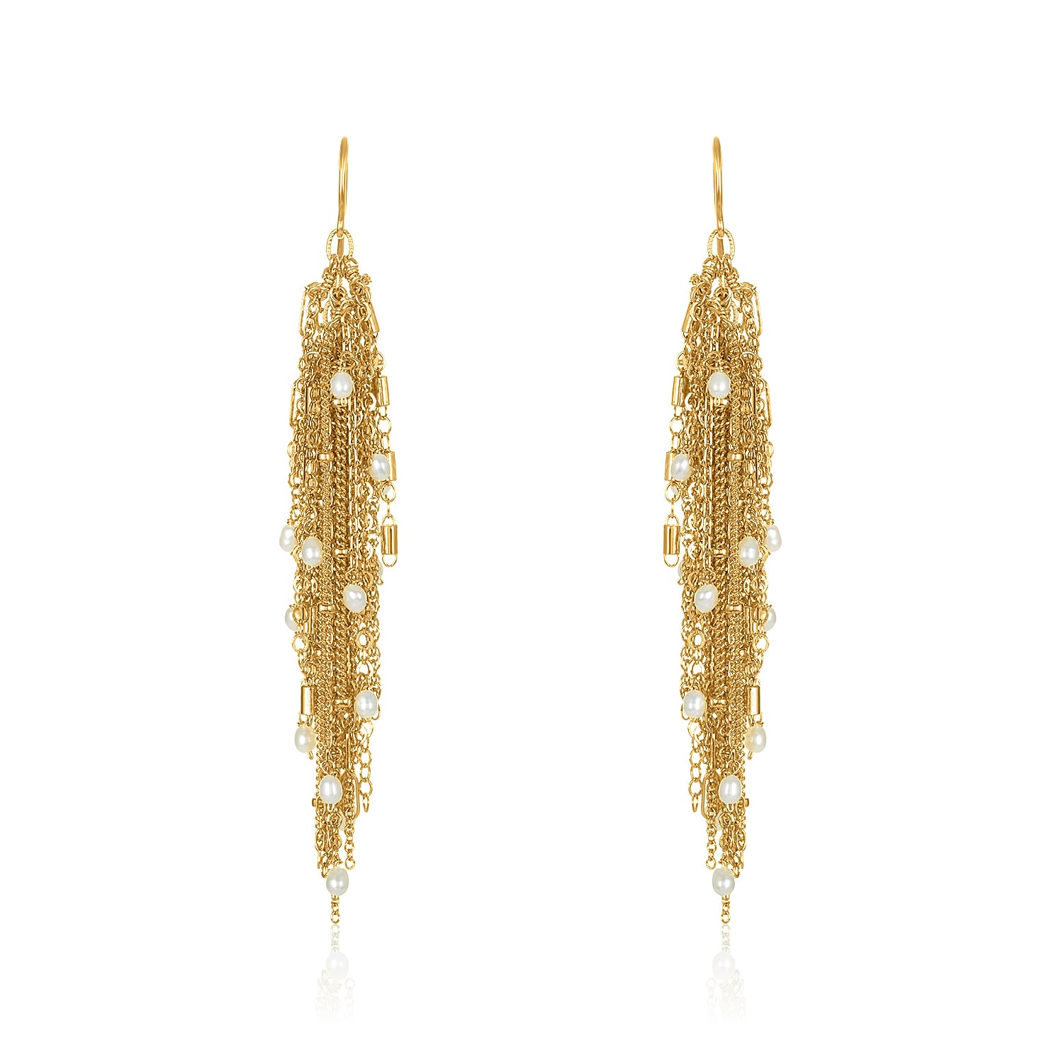 Aria Waterfall Earrings in Pearl