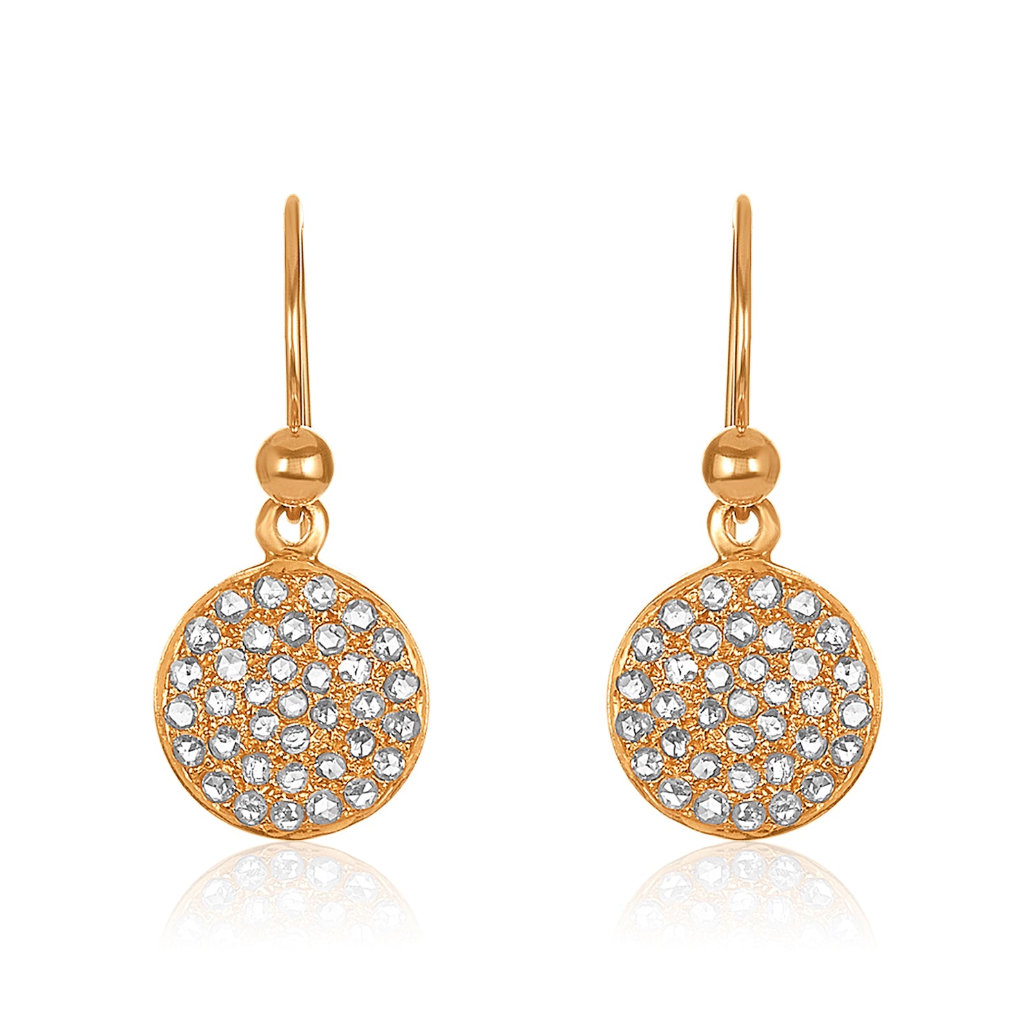Wheel of Diamonds Earrings-14k Gold