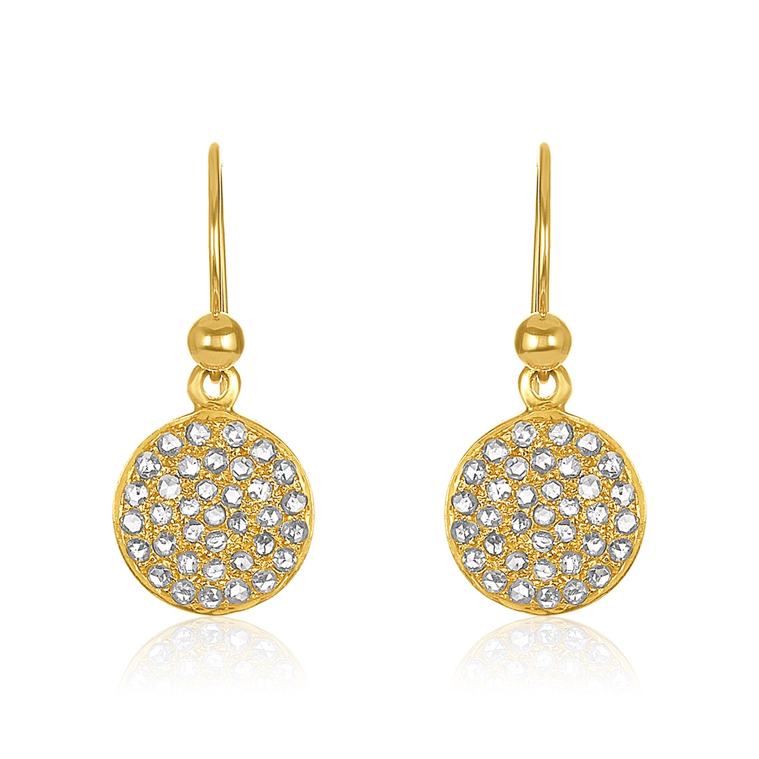 Wheel of Diamonds Earrings-14k Gold